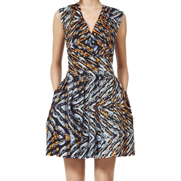 Reiss Dresses & Skirts - Reiss Black and Orange Patterned Mini Dress